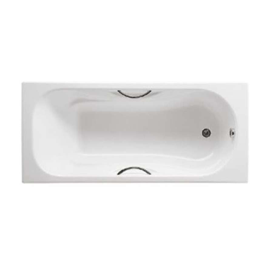 Malibu Cast iron built-in bathbub with handgrip in Chrome