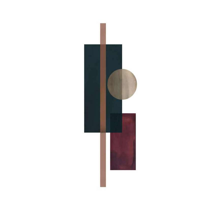 Paper Collective 30 110 Shapes of Colour 03 with black oak frame Acoustic Framed Art Panel