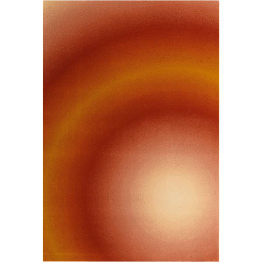 Fusion Collection Off Center Pink Citrus Hand-Tufted Cut Pile Rug