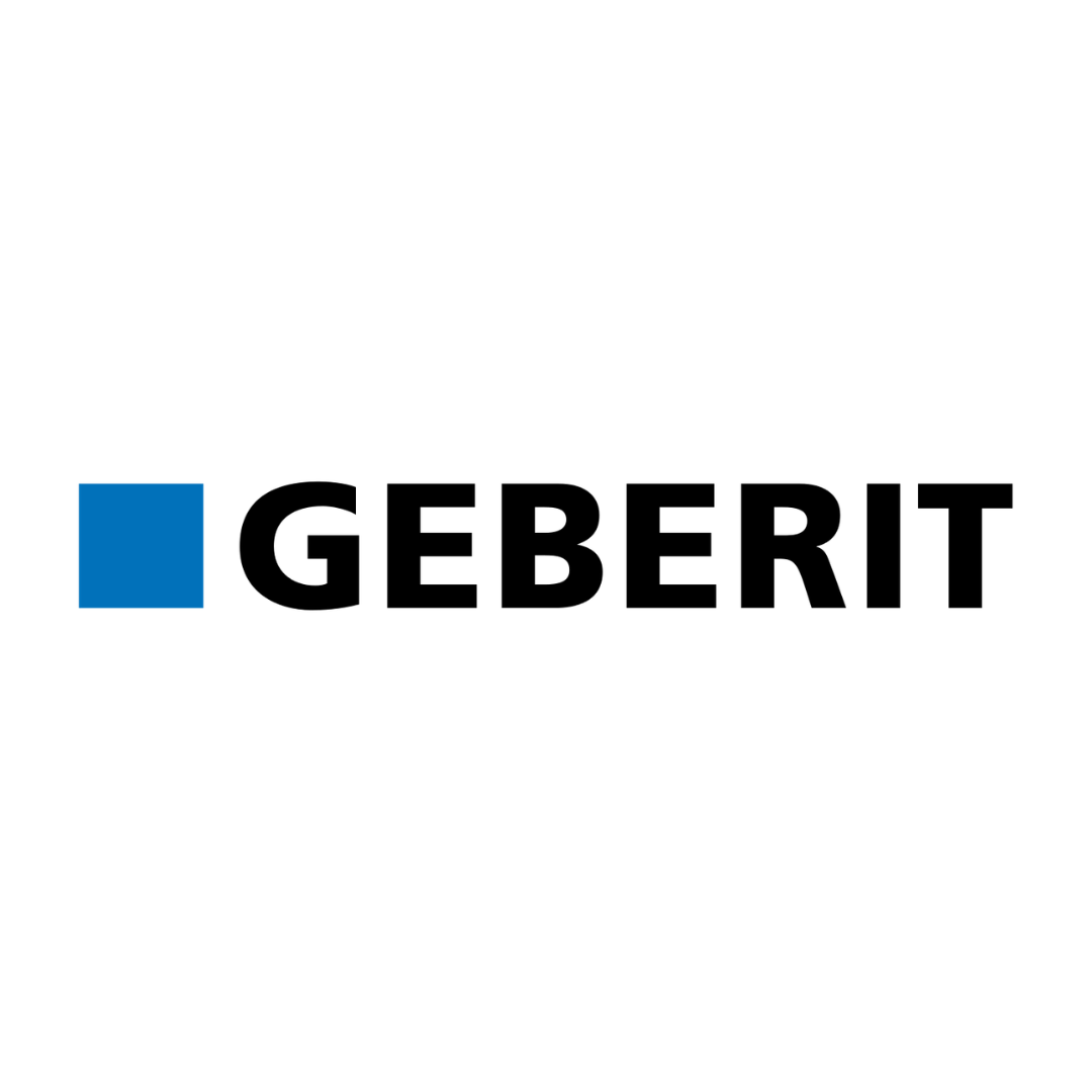 Geberit logo with a blue square on a white background