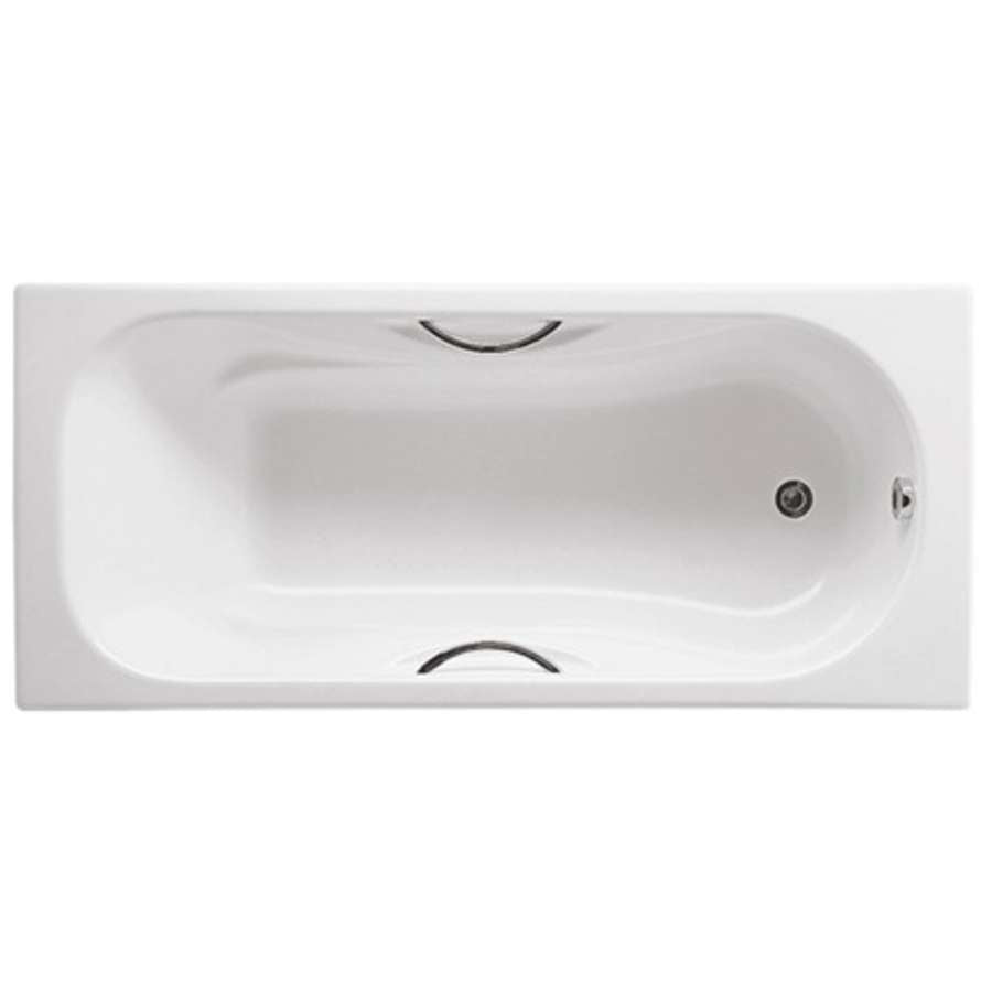 Malibu Cast iron built-in bathbub with handgrip in Chrome