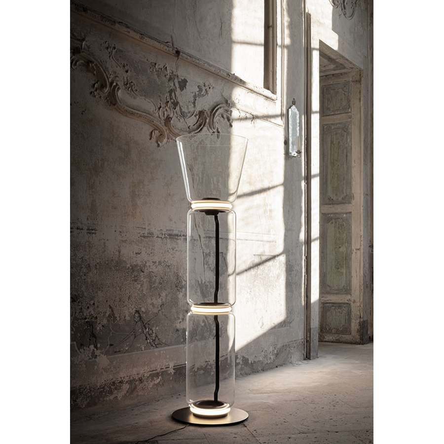 Noctambule F0269000 Floor 2 High Cylinders Cone Small Base Floor Lamp