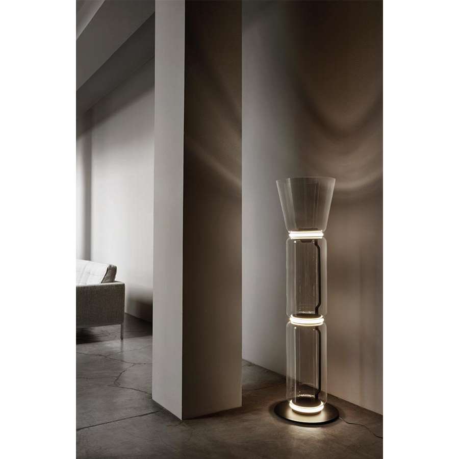 Noctambule F0269000 Floor 2 High Cylinders Cone Small Base Floor Lamp