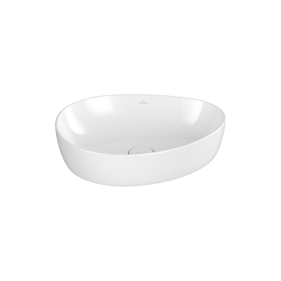 White ceramic sink basin on a white background