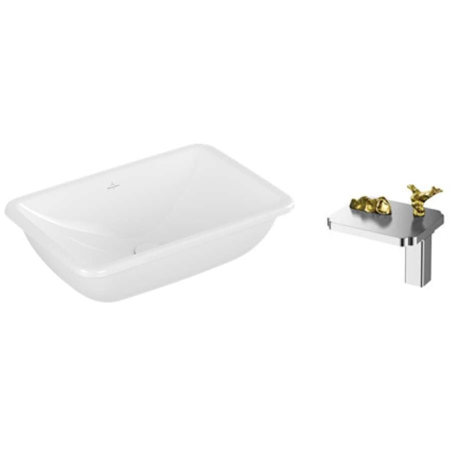 Loop & Friends 4A5700R1 Undercounter Washbasin with Limbonsai 79121NBDG Basin Mixer